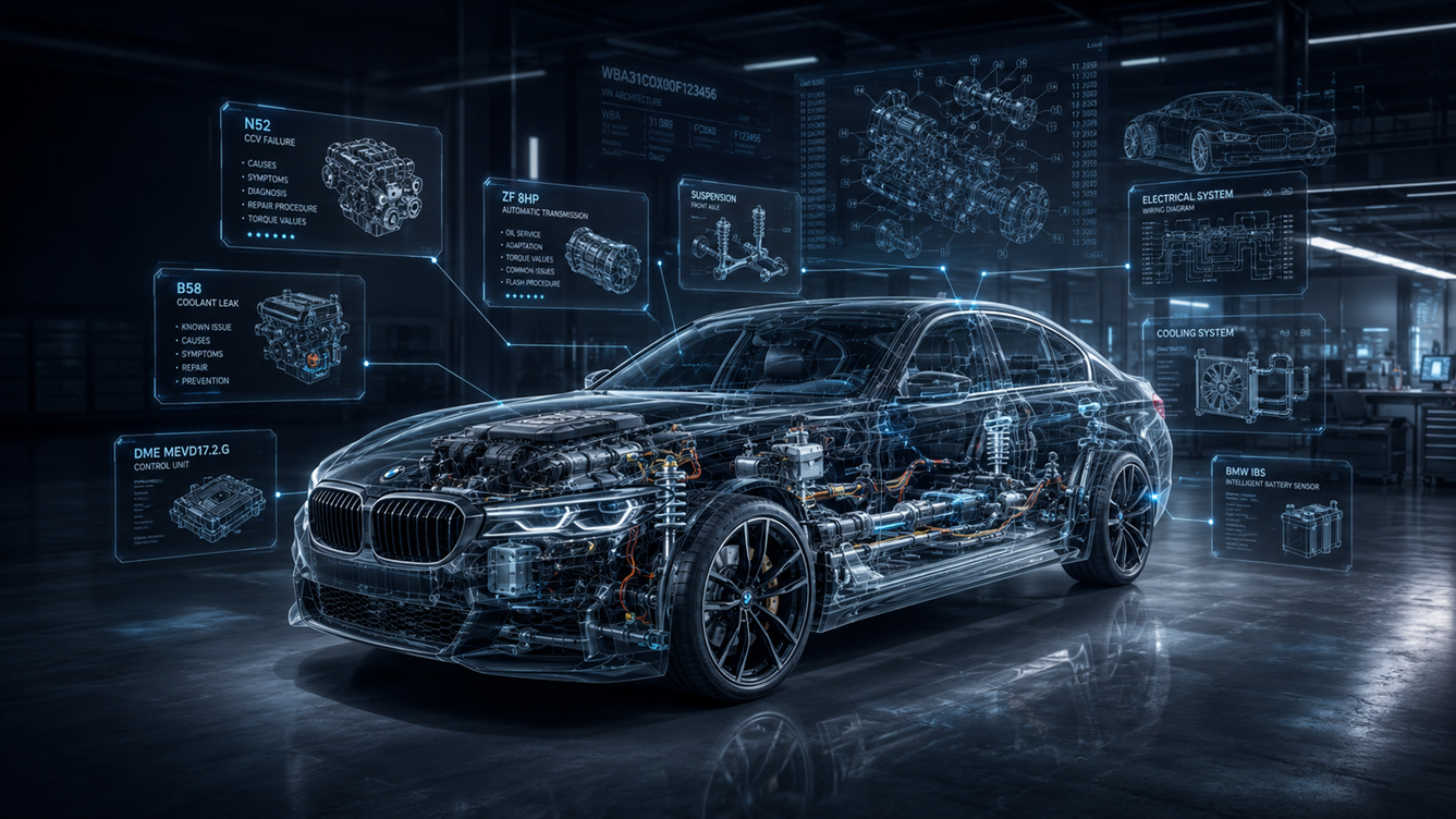 BMW 5 Series G30 — интерактивная карта типичных проблем